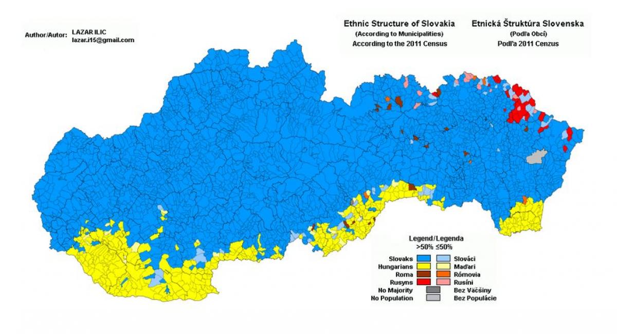 mapa Słowacji etniczne