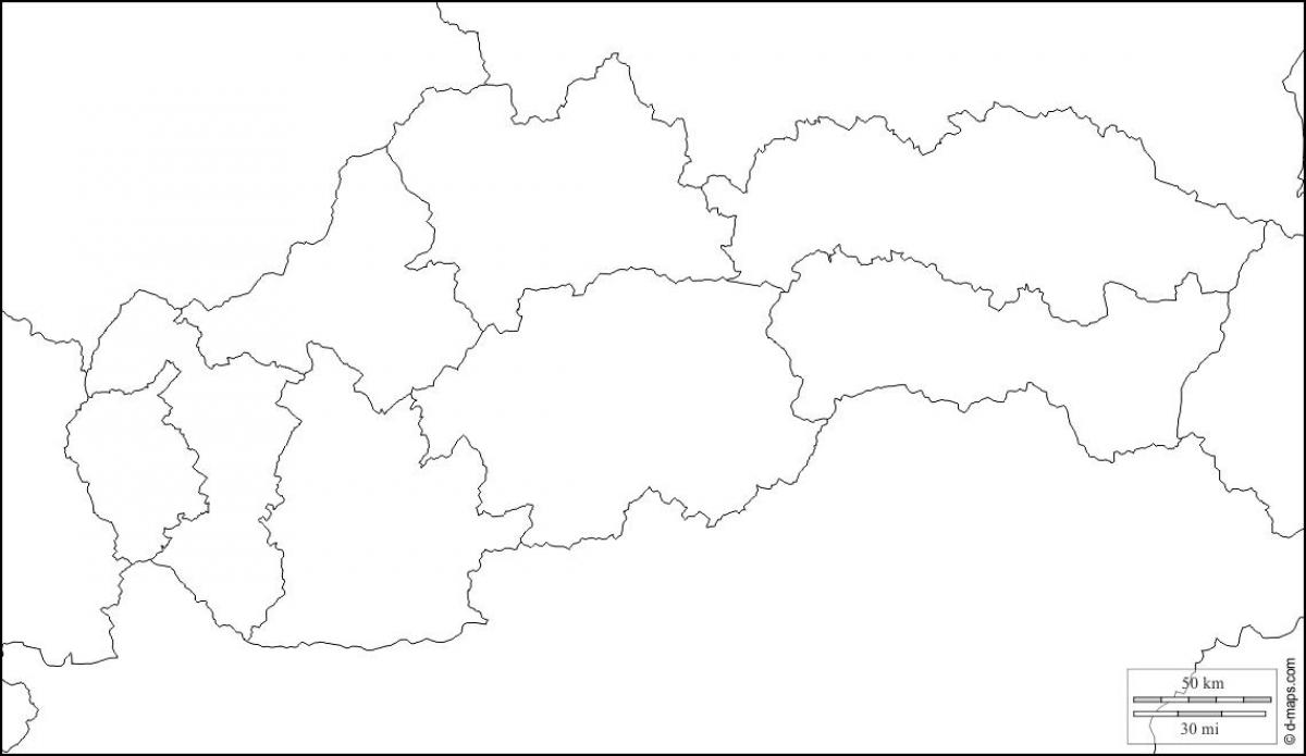 mapa Słowacji pusty 