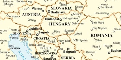 Mapa Słowacji i innych krajów