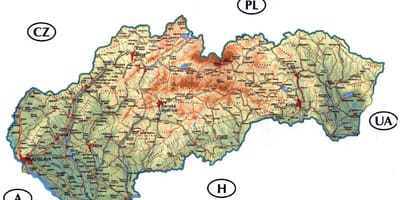 Szczegółowa mapa Słowacji