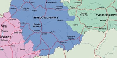 Mapa Słowacji politycznych